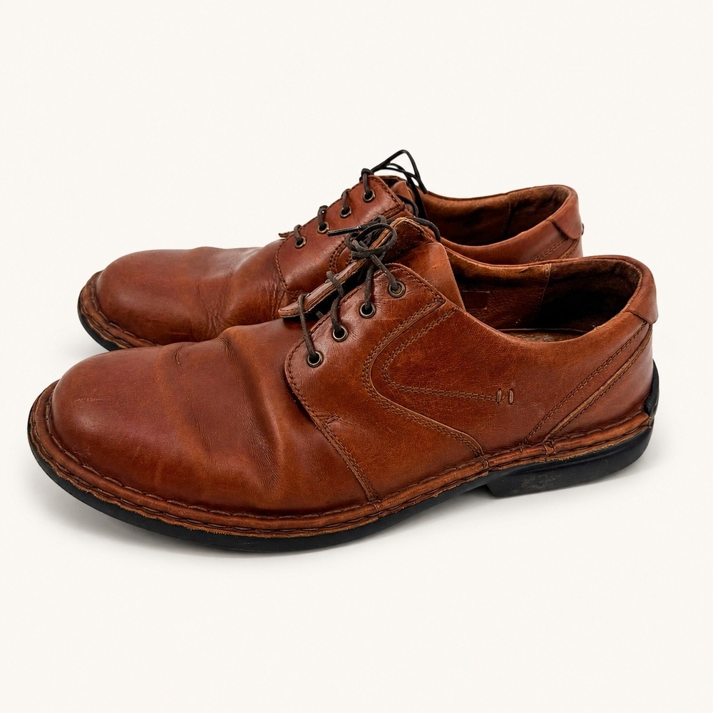 Josef Seibel Walt Brandy Mens 41 Shoes Leather Lace Up Oxford Derby Comfort Work
